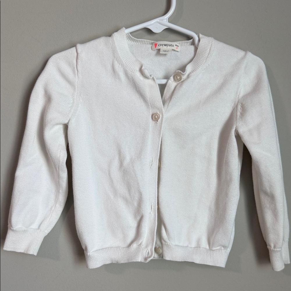 Crewcuts Kids White Button-Up Cardigan
